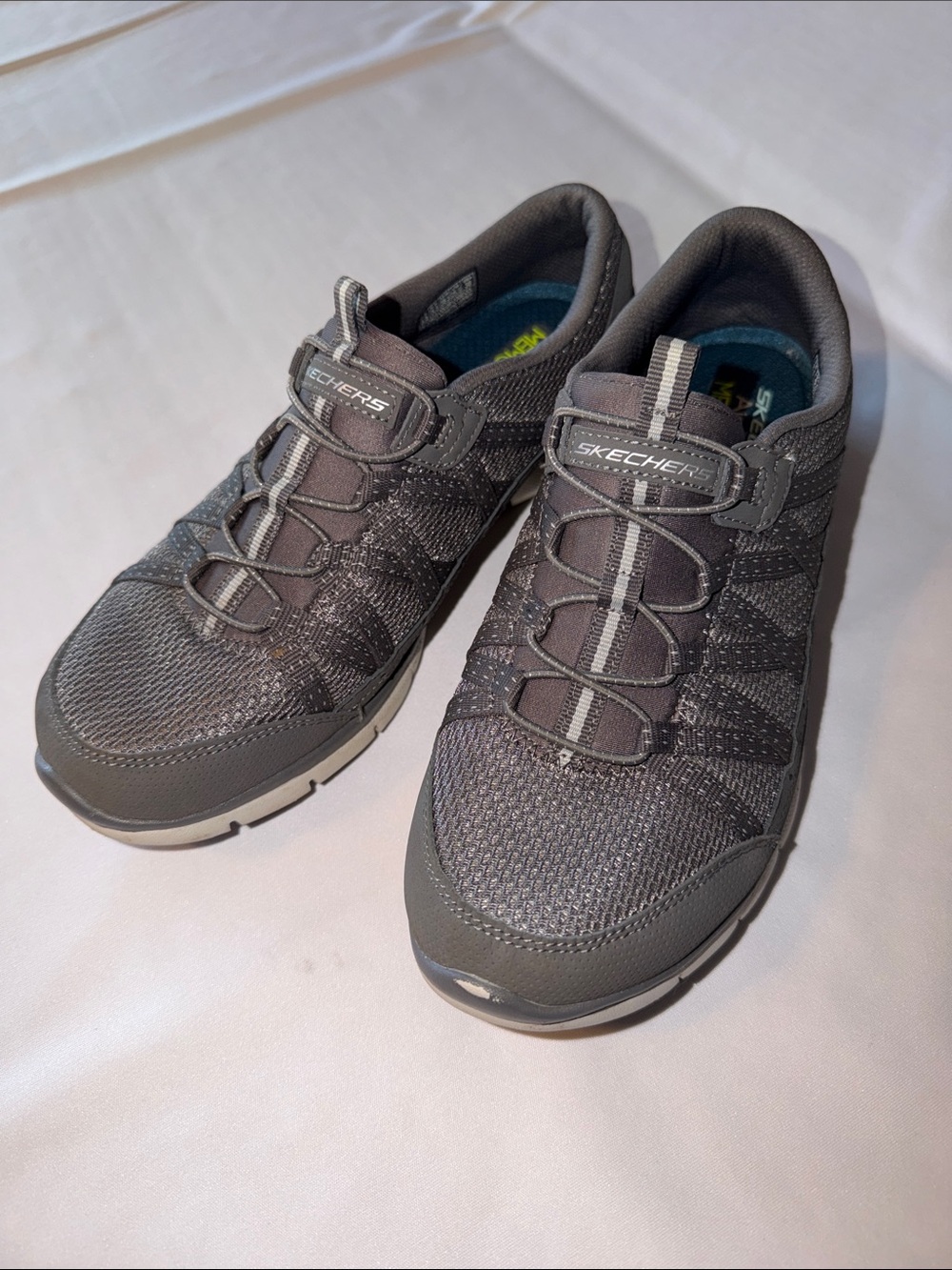Skechers Gray Slip On Air Cooled Women's Memory Foam Sneakers Size 8.5